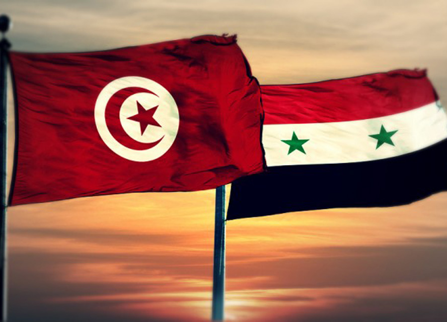 مسيرة ووقفة تضامنية مع سوريا بشارع بورقيبة بالعاصمة