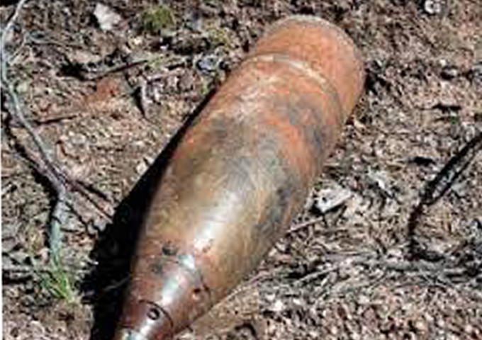 العثور على قذيفة مدفعية تعود لفترة الحرب العالمية الثانية في منطقة بني محمد بقبلي