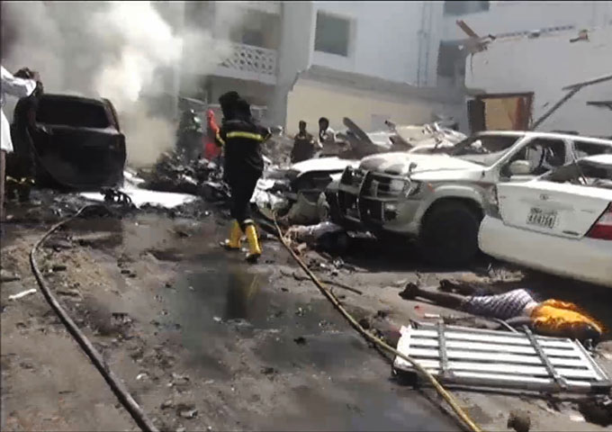 سيارة ملغومة تصدم بوابة فندق في العاصمة الصومالية